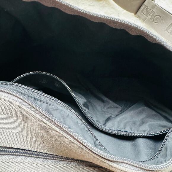 LeSportsac Deluxe Everyday Heritage Best Selling Crossbody Ripstop Gray Bag - Picture 13 of 14